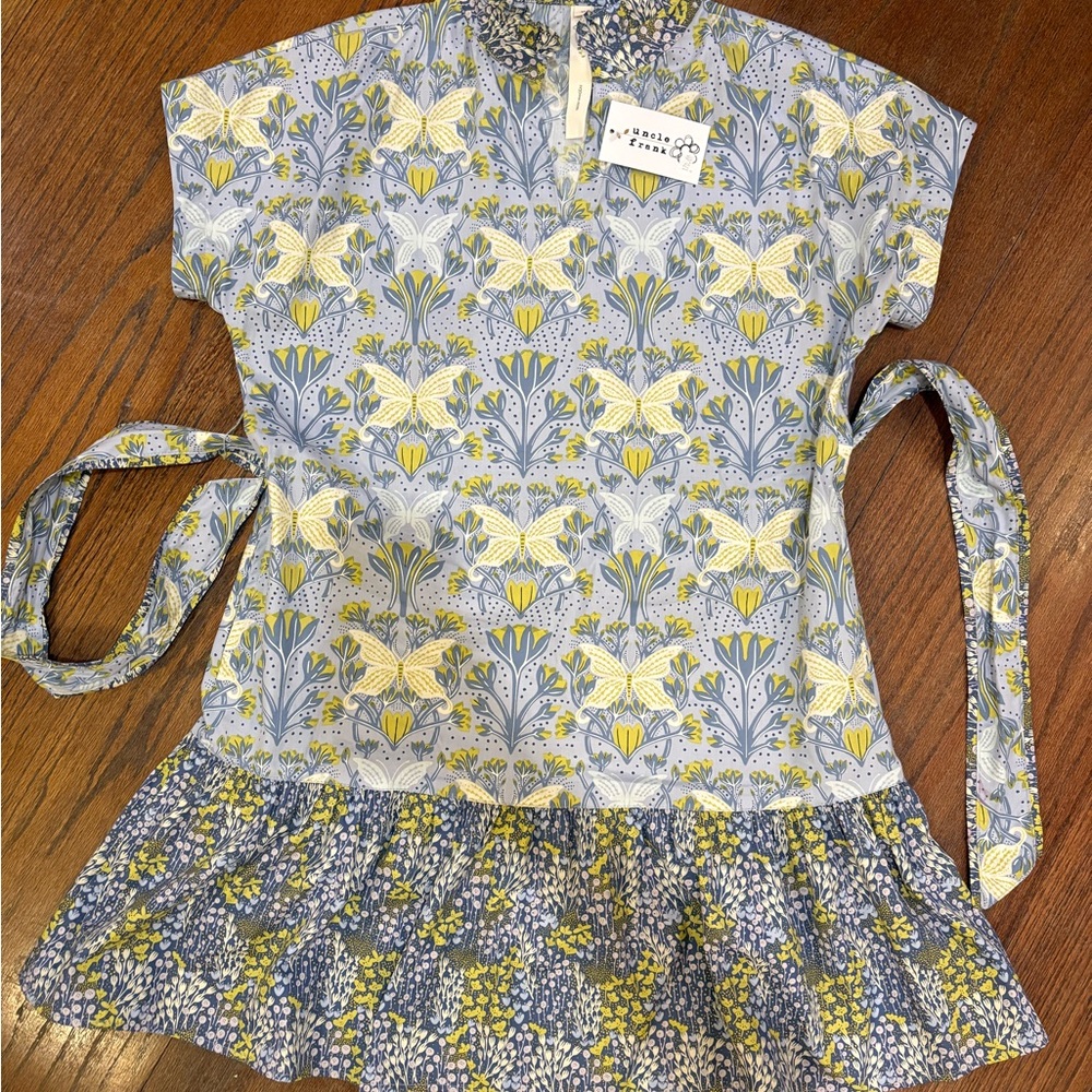 Uncle Frank / Ivy Jane Butterflies Are Free Blue and Green Floral Dress